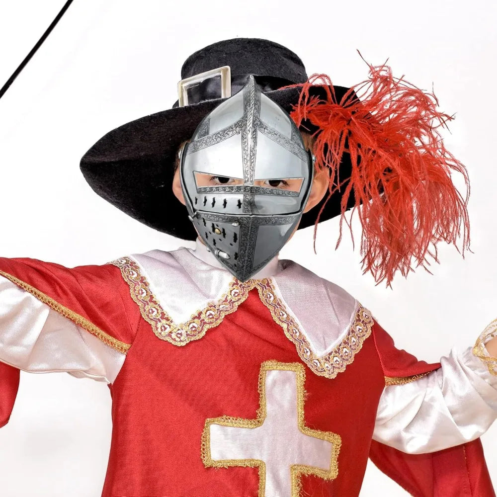 Zhanmai Medieval Party Knight Masks Kids Paper Medieval Party Decor Cosplay Crusader Samurai Soldier Mask