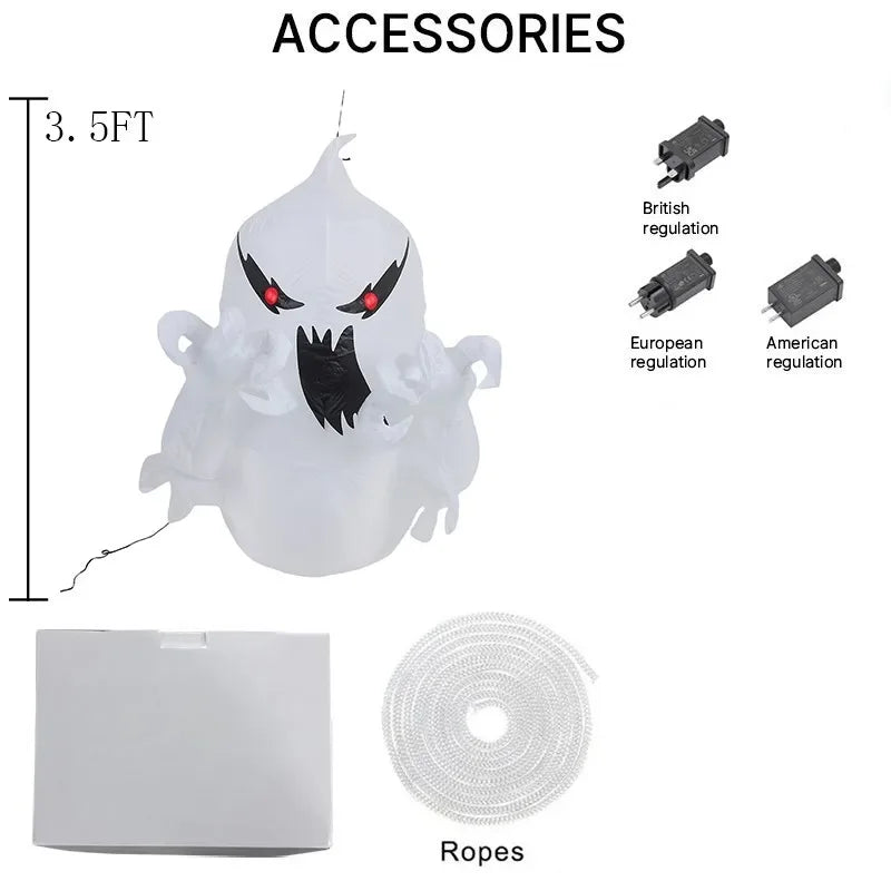 3.4FT Halloween Party Holiday DIY Decorations Ghost Model Blow Up Holiday Party Decor Indoor Courtyard Yard Garden Lawn Decors