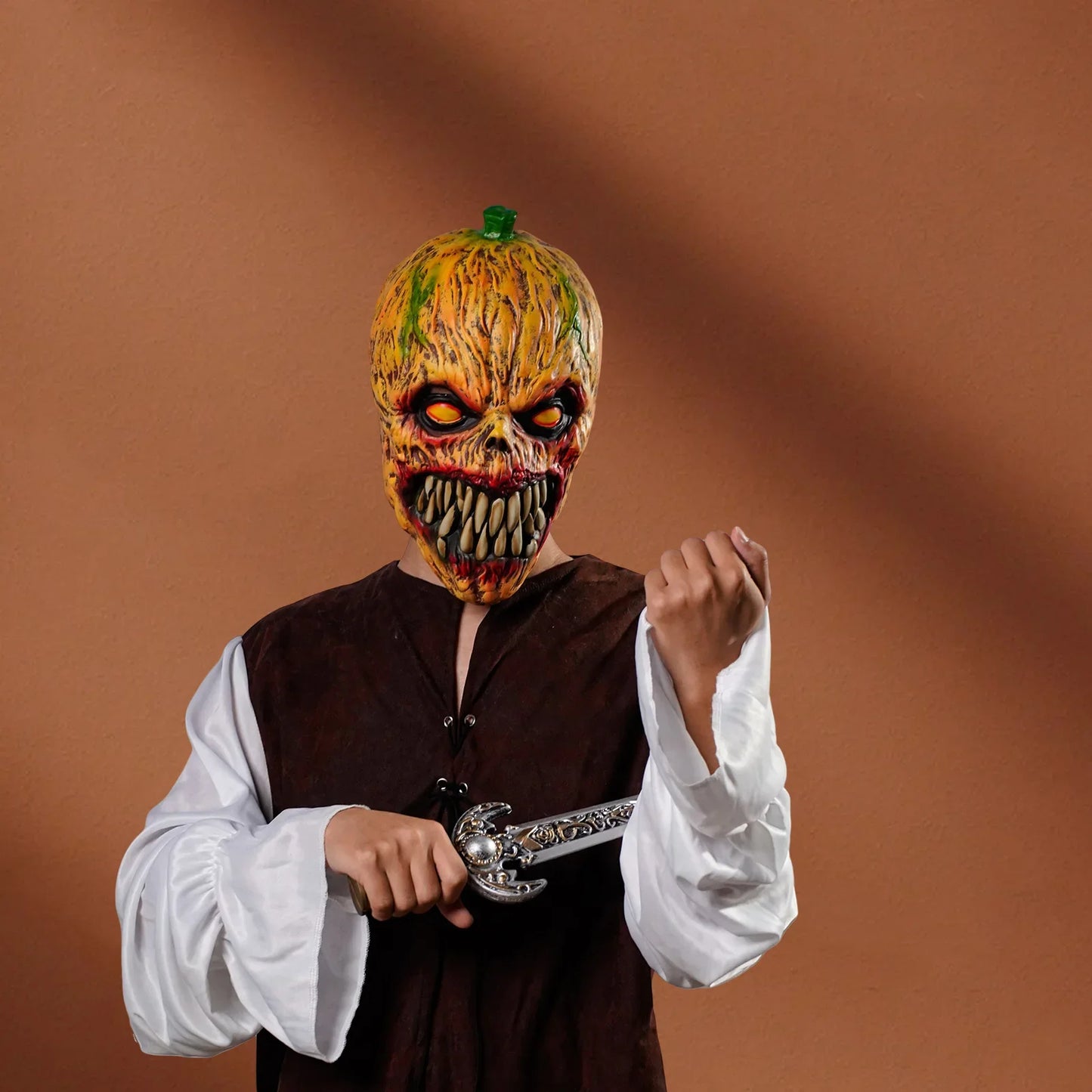 2025halloween1 masque de citrouille de décoration de fête-couvre-tête effrayant d'Halloween et de scène, masques en latex