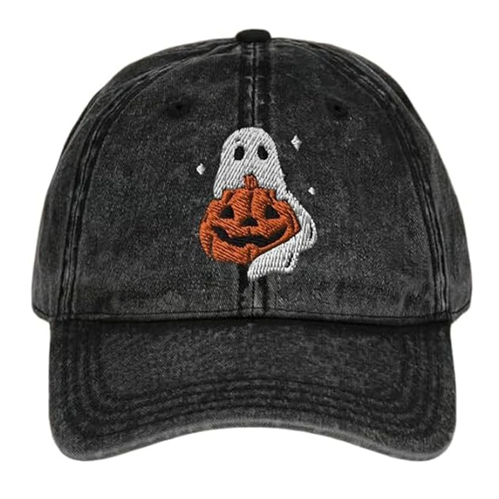 Fashion Men Women Sun Hats Halloween Unisex Baseball Hats Pumpkin Embroidery Baseball Cap for Parties Outdoor Activities Camping