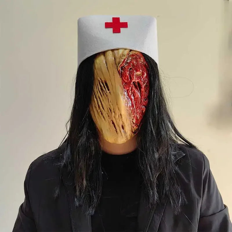 Halloween Latex Nurse Mask – Blood-Curdling Horror for Your Next Escape!"
Step into the nightmare with this Halloween Latex Nurse Mask – a disturbingly realistic mask that screams horror from every angle! With its bloody,