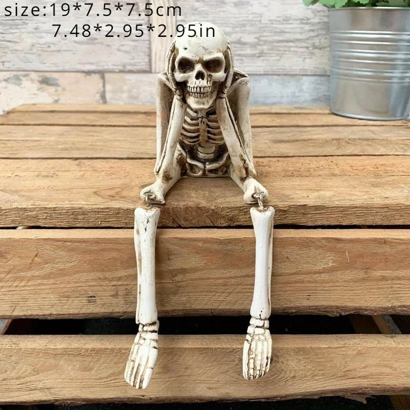 Life-Size Human Skeleton Halloween Decoration – Realistic Goth Prop for Haunted House, Graduation Pranks, and Spooky Home Decor