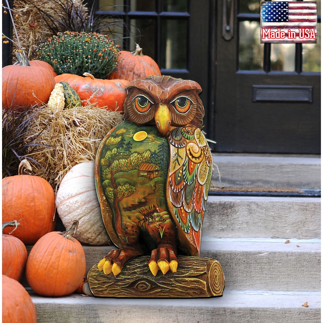 Owl Halloween Door Decor by G. DeBrekht - Thanksgiving Halloween Decor - 8158912H