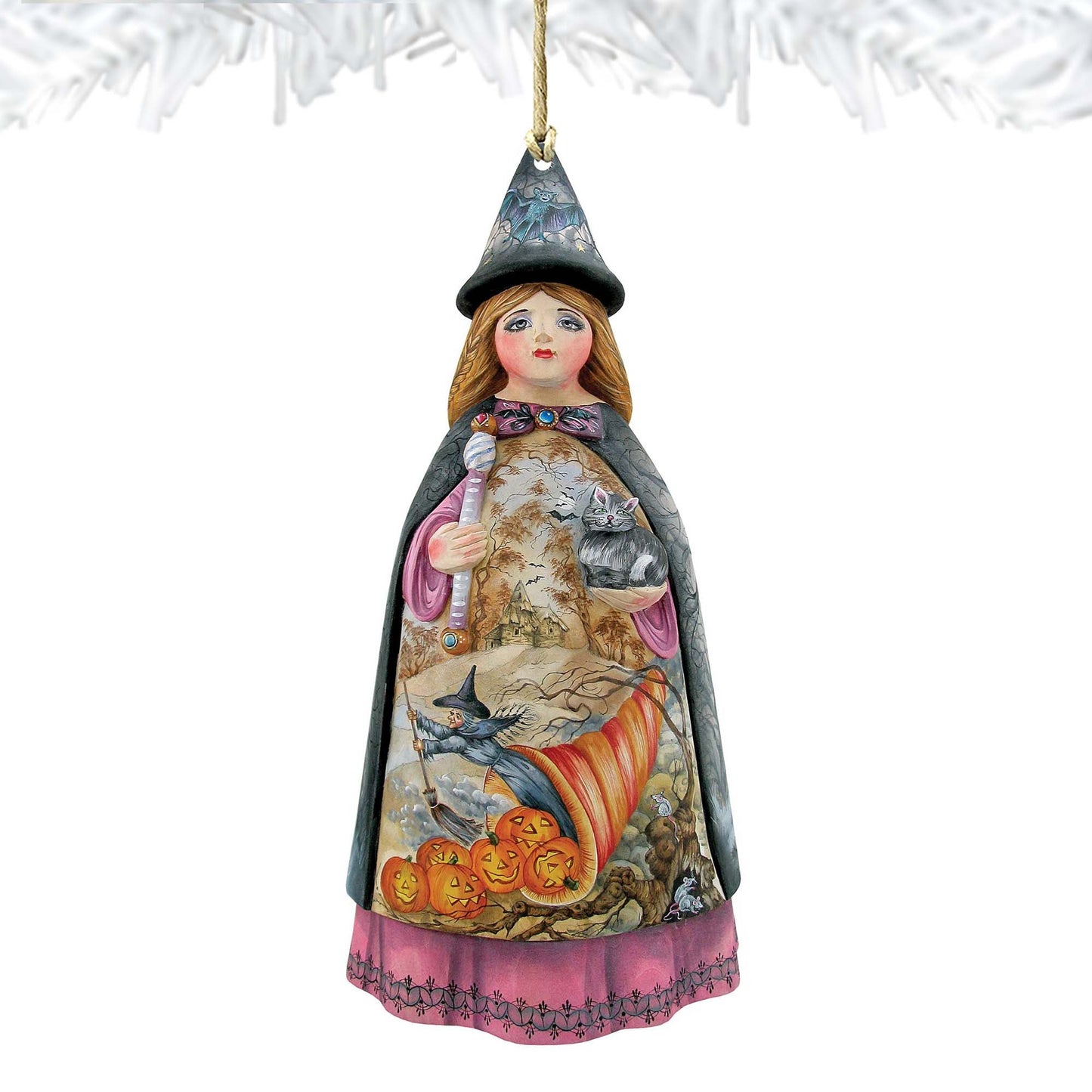 Halloween Witch Wooden Ornaments by G. DeBrekht - Thanksgiving Halloween Decor - 8114170