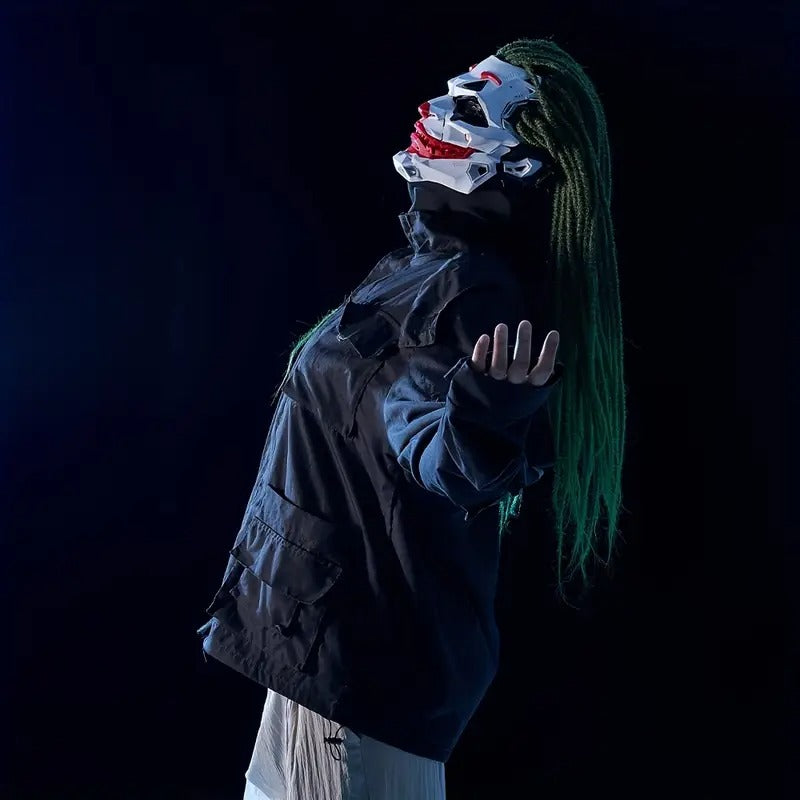 Joker Clown Costume Mask with Braids-3