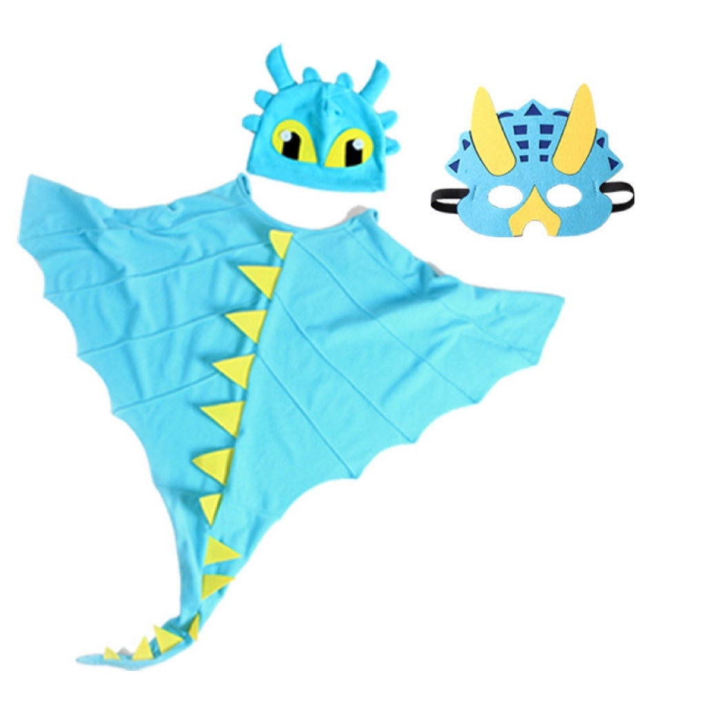 Halloween Dinosaur Cloak Hats Mask Costume Sets